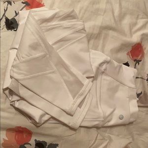 White lululemon leggings with mesh detail